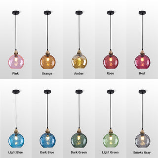 Vevenel Water Ripple Suspension Boule Moderne Verre Rouge/Vert/Bleu Salon-Luire