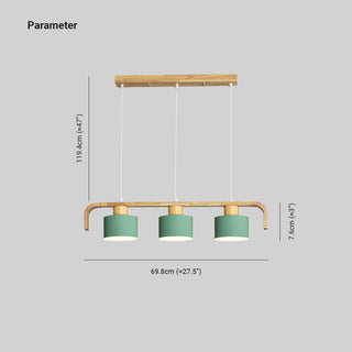 Valentina Moderne Luminaires Suspensions Cylindre Nordique Bambou Blanc/Vert/Gris Chambre à Coucher