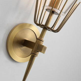 Arisha Design Italien LED Applique Murale Linéaire Vintage Métal/Verre Or Salon/Chambre