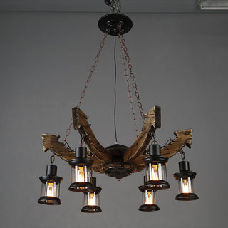 Epoch Lustre Flèche Vintage, Metal/Bois, Marron, Salon