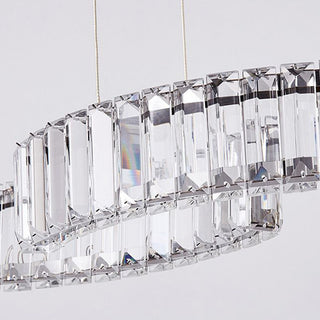 Kristy Luminaires Suspensions LED Wave Moderne Grande Cristal Métal Argent/Or Salon/Cuisine