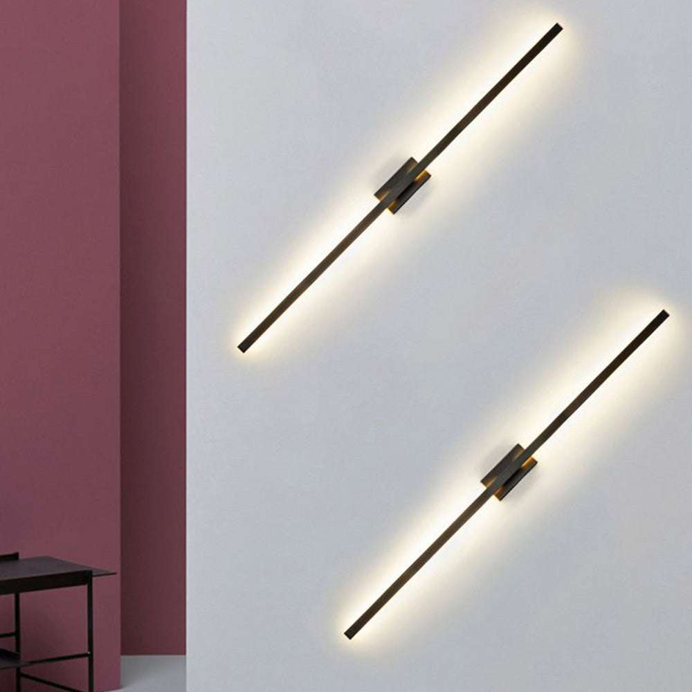 Arisha Longue Intérieur LED Applique Murale Linéaire Moderne Métal Noir Salle de Bain