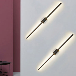 Arisha Longue Intérieur LED Applique Murale Linéaire Moderne Métal Noir Salle de Bain