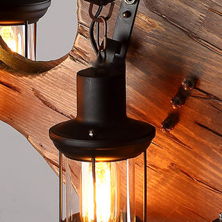 Epoch Suspension Guitare Industrielle, Metal/Bois, Noir/Bois, Chambre
