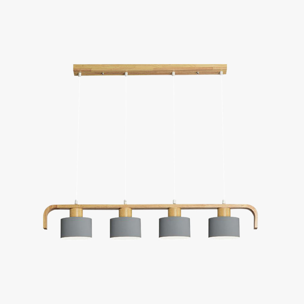 Valentina Moderne Luminaires Suspensions Cylindre Nordique Bambou Blanc/Vert/Gris Chambre à Coucher