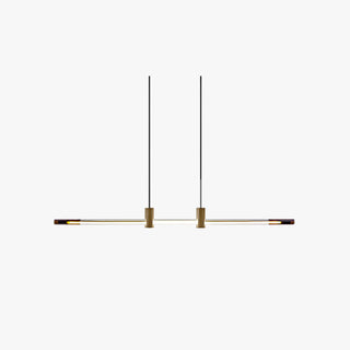 Ray Suspension Linéaire Moderne, Metal/Acrylique, Rouge/Marron, Chambre