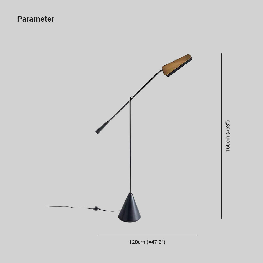 Mira Lampadaire Triangulaire Moderne, Marbre/Métal, Brun, Salon
