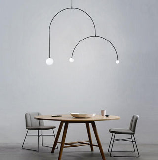 Lustra Lustre Mobile Noir Minimaliste-Luire
