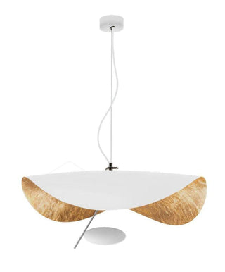 Lustra Suspension Lampe Abat-jour Courbé Noir et Or-Luire