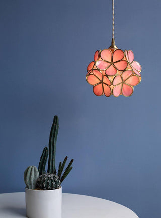 Lustra Suspension en Verre en Forme de Pétale pour Cuisine-Luire