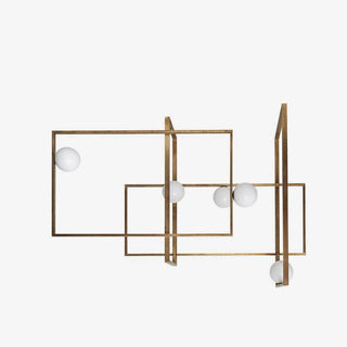 Lustra Lustre Mondrian en Verre et Laiton Moderne