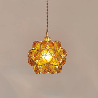 Lustra Suspension en Verre en Forme de Pétale pour Cuisine-Luire