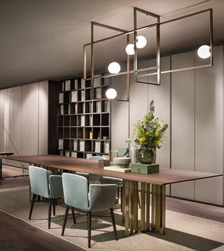 Lustra Lustre Mondrian en Verre et Laiton Moderne