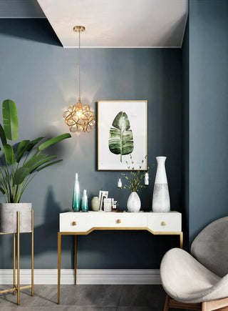 Lustra Suspension en Verre en Forme de Pétale pour Cuisine-Luire