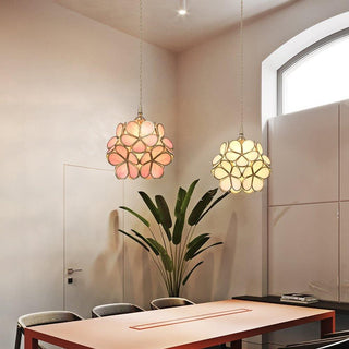Lustra Suspension en Verre en Forme de Pétale pour Cuisine-Luire