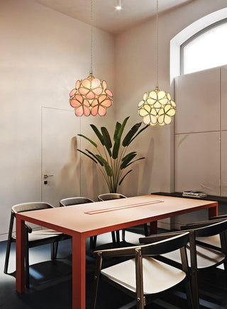 Lustra Suspension en Verre en Forme de Pétale pour Cuisine-Luire