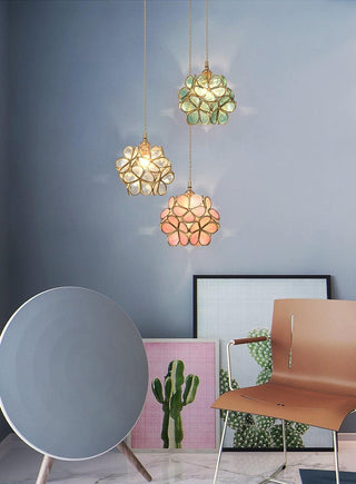 Lustra Suspension en Verre en Forme de Pétale pour Cuisine-Luire