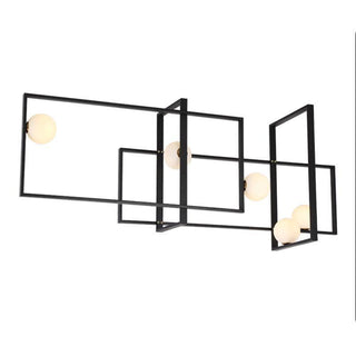 Lustra Lustre Mondrian en Verre et Laiton Moderne