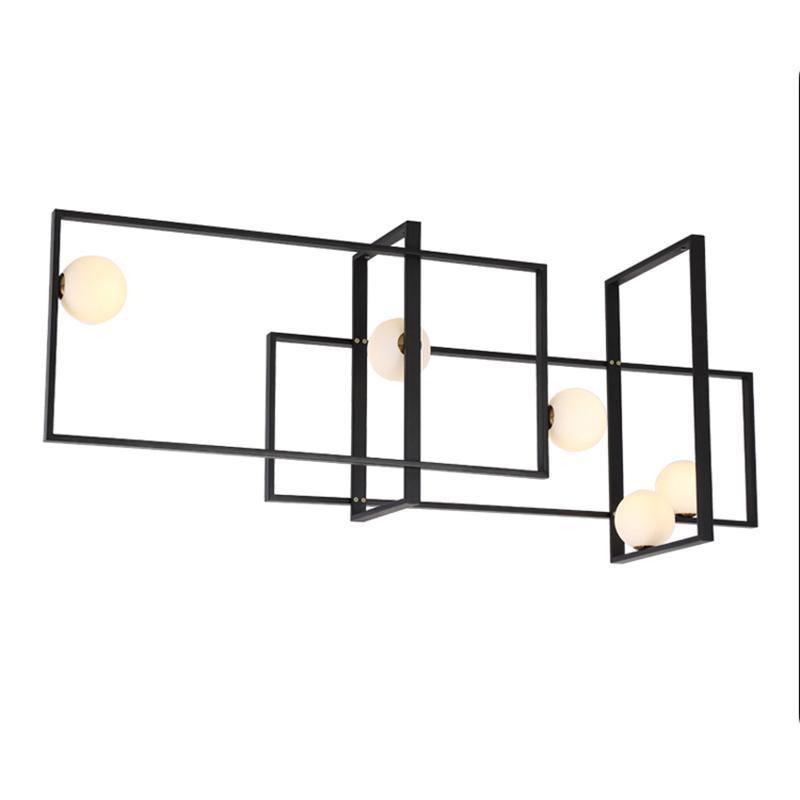 Dovora Lustre Mondrian en Verre et Laiton Moderne