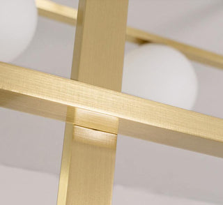 Lustra Lustre Mondrian en Verre et Laiton Moderne