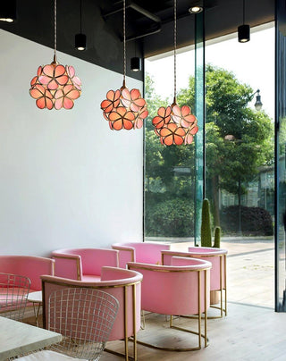 Lustra Suspension en Verre en Forme de Pétale pour Cuisine-Luire