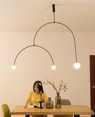 Lustra Lustre Mobile Noir Minimaliste-Luire