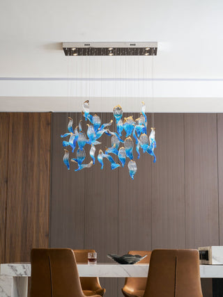 Ocean Drift Blown Glass Customize Chandelier-Neutral Decor