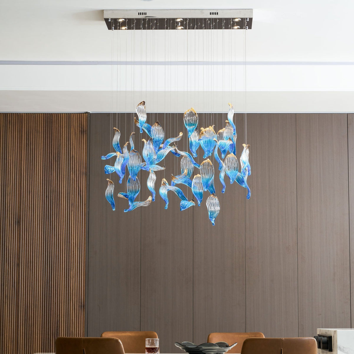 Ocean Drift Blown Glass Customize Chandelier-Neutral Decor