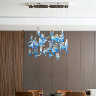 Ocean Drift Blown Glass Customize Chandelier-Neutral Decor