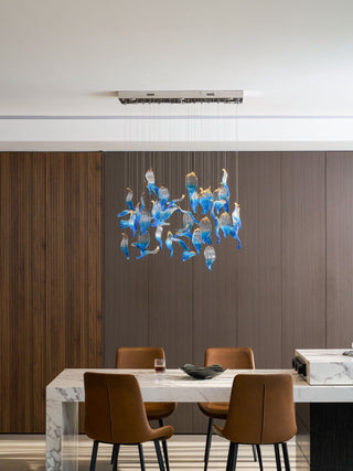 Ocean Drift Blown Glass Customize Chandelier-Neutral Decor
