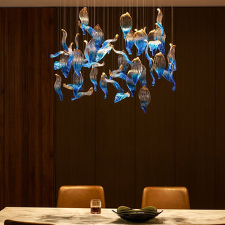 Ocean Drift Blown Glass Customize Chandelier-Neutral Decor