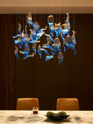 Ocean Drift Blown Glass Customize Chandelier-Neutral Decor