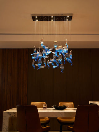 Ocean Drift Blown Glass Customize Chandelier-Neutral Decor