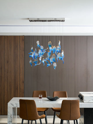 Ocean Drift Blown Glass Customize Chandelier-Neutral Decor