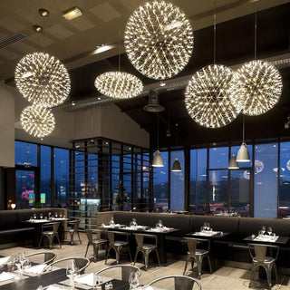 Silver Spark Ball Pendant Light-Neutral Decor