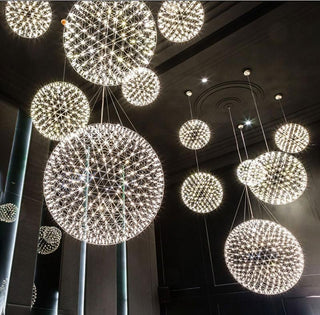 Silver Spark Ball Pendant Light-Neutral Decor