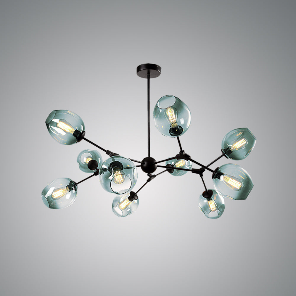 Valentina Suspension Multi Retro, Metal/Verre, Noir/Or, Chambre