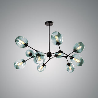 Valentina Suspension Multi Retro, Metal/Verre, Noir/Or, Chambre