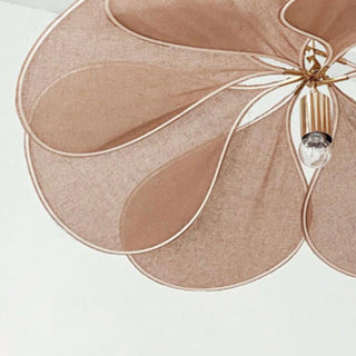 Ritta Suspension Petale Moderne, Metal/Tissu, Blanc/Marron, Salon