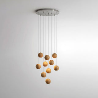 Wooden Orb Sphere Cluster Pendant Light-Neutral Decor