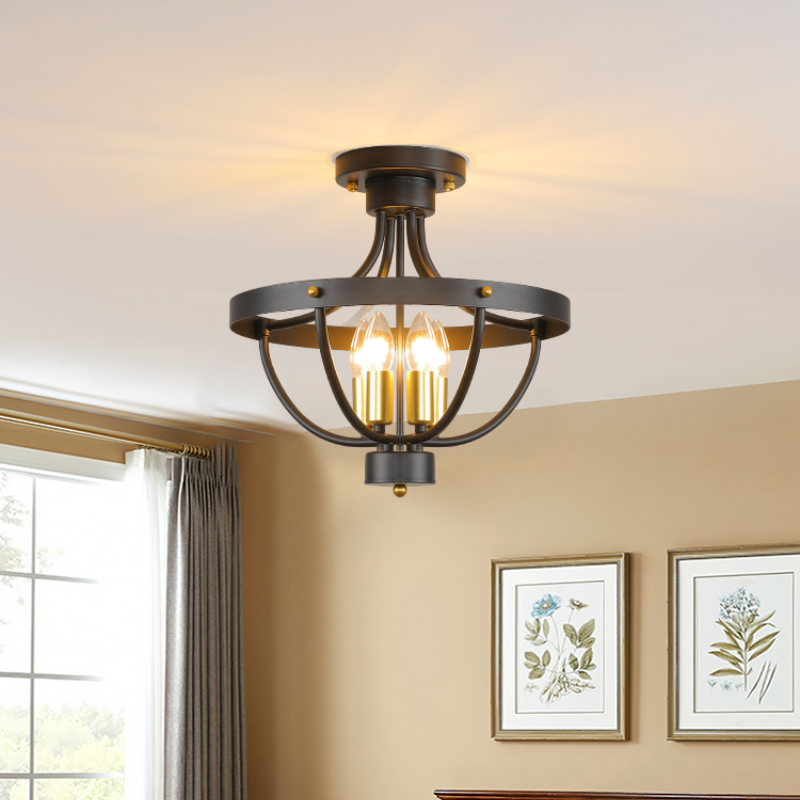 Silva Vintage LED Suspension Noir Métal Salon/Chambre à Coucher