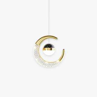 Arisha Suspension Ciel Etoilé Linéaire Simple, Métal, Noire/Dorée, Chambre