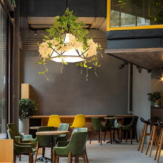 Arisha Moderne Fleurs LED Suspension Métal Salon