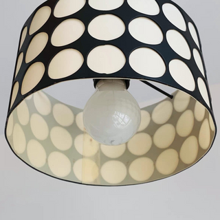Valentina Rétro Ronde LED Suspension Métal/Tissu Salon