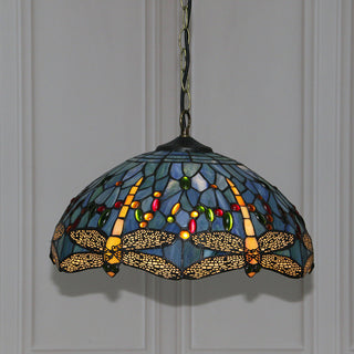 Tiffany Vintage Suspension Tachée Métal Verre Bol Chambre À Coucher