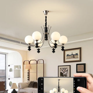 Valentina Suspension Luminaire LED Vintage Blanc Verre Salon