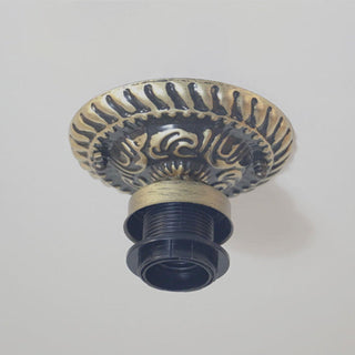 Tiffany Vintage Bol LED Plafonnier Métal Verre Salon