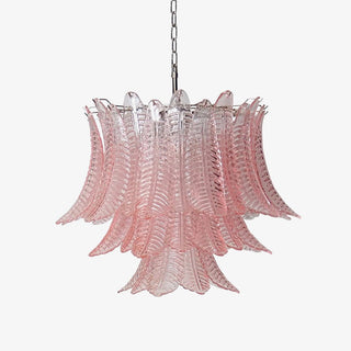 Aurora Lustre Rose Feuille Verre Superposé Gracieux Luxe