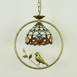Tiffany Cottage Suspension Métal Verre Chambre À Coucher