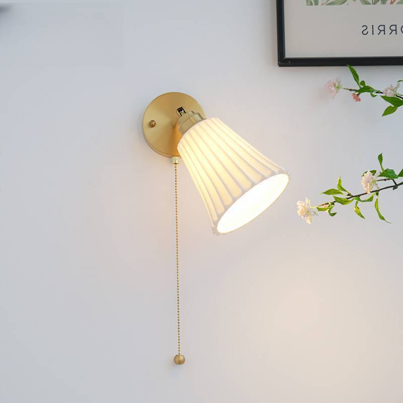 Arisha Moderne Tirer Cordon Métal Cerámique Intérieur Applique Murale Salon